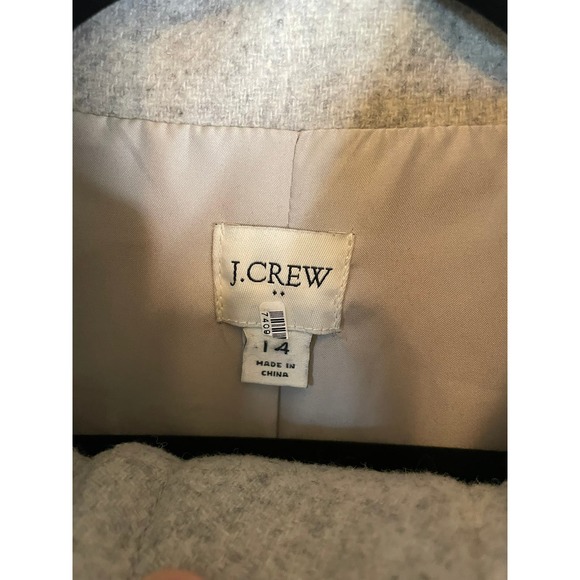 J. Crew Factory | Gray "City Coat" Long Line Wool Blend Coat with Zip Size 14 - Picture 4 of 9